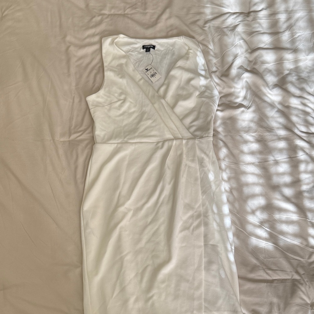 Express Ivory V-Neck Top